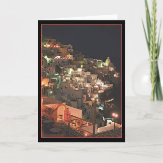 Tarjeta Santorini de noche (en blanco dentro)