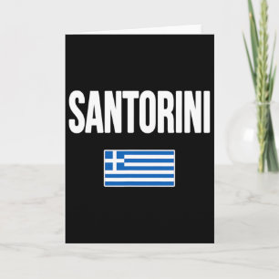 Tarjeta Santorini Grecia Bandera Griega Recuerdo de Vacaci