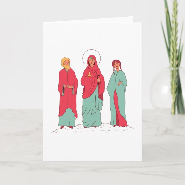 Tarjeta Santos católicos (Anverso)