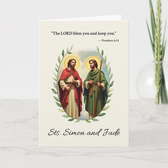 Tarjeta Santos Simón y Judas Paz y Bendiciones de Dios (Anverso)