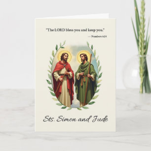 Tarjeta Santos Simón y Judas Paz y Bendiciones de Dios