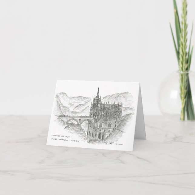 Tarjeta Santuario Las Lajas, Ipiales, Colombia (Anverso)