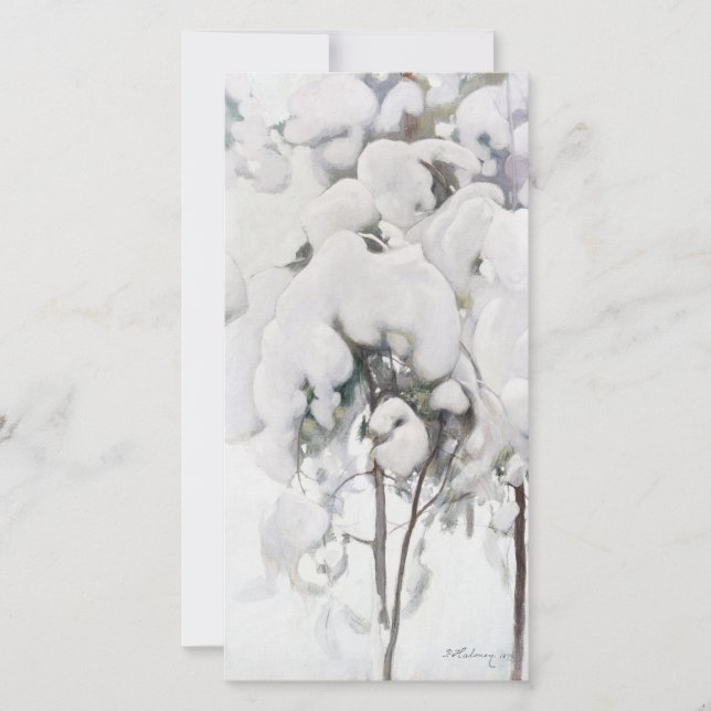 Tarjeta Saplings de pinos cubiertos de nieve (por Pekka Ha (Anverso)