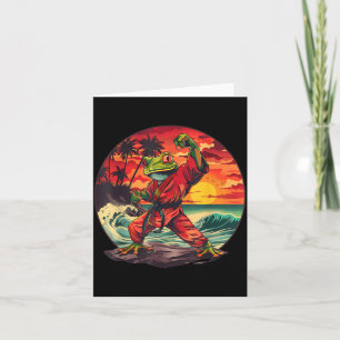 Tarjeta Sapo de Karate Judo Mma Atardecer Kickboxing Taekw