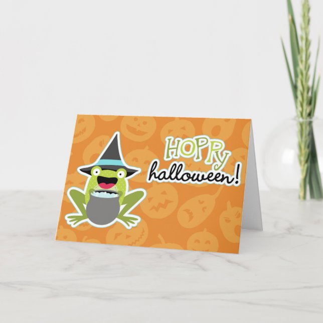 Tarjeta Sapo de lúpulo de Halloween (Anverso)