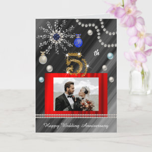 Tarjeta Sapphire 5to Aniversario en Navidad 2 fotos