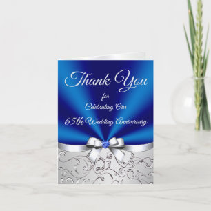 Tarjeta Sapphire 65º Aniversario Boda Gracias Cartas