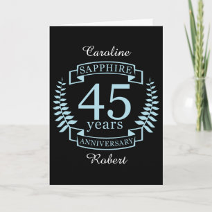 Tarjeta Sapphire Aniversario tradicional de 45 años de cas
