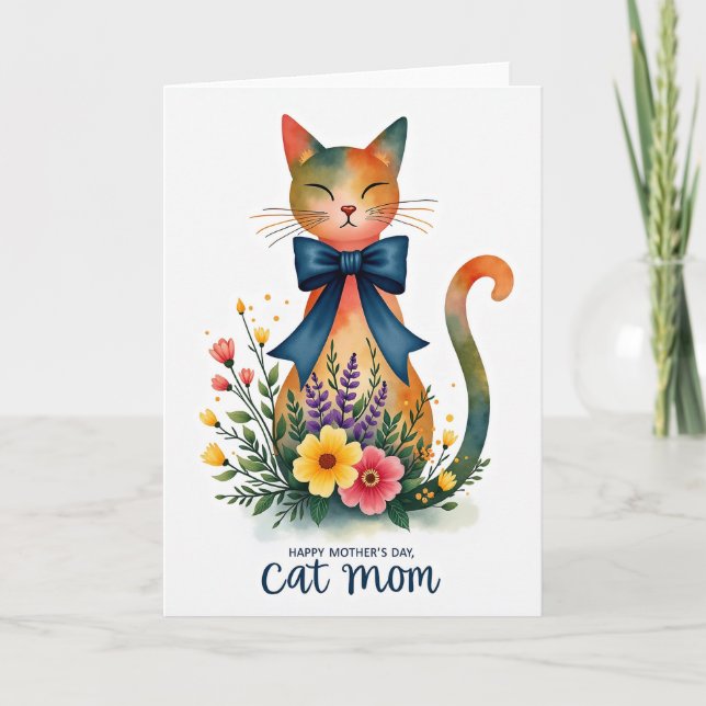 Tarjeta Sapphire Bow Mothers Day Card (Anverso)