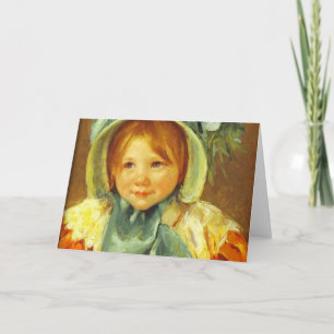 Tarjeta Sara en un Bonnet Verde.c. 1901, Mary Cassatt
