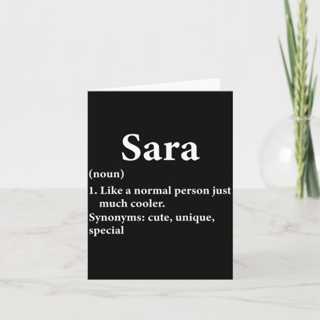 Tarjeta Sara Name Definition Funny D  (Anverso)