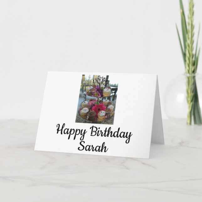 Tarjeta Sarah, cumpleaños feliz (Anverso)