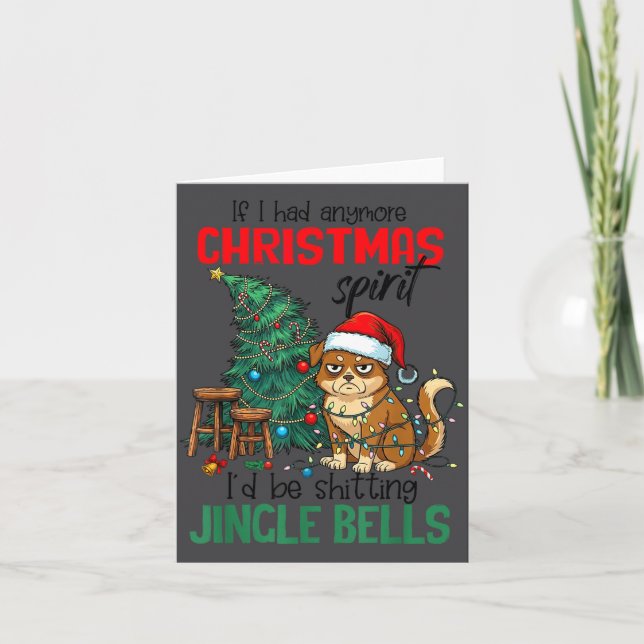 Tarjeta Sarcastic Dog Christmas Srit Ting Jingle Bells Hum (Anverso)