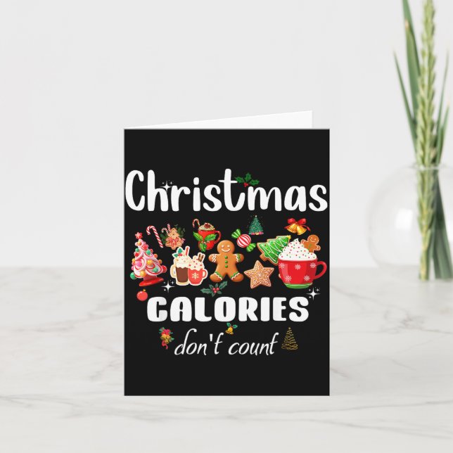 Tarjeta Sarcastic Quote Holiday Christmas Calories Don't C (Anverso)