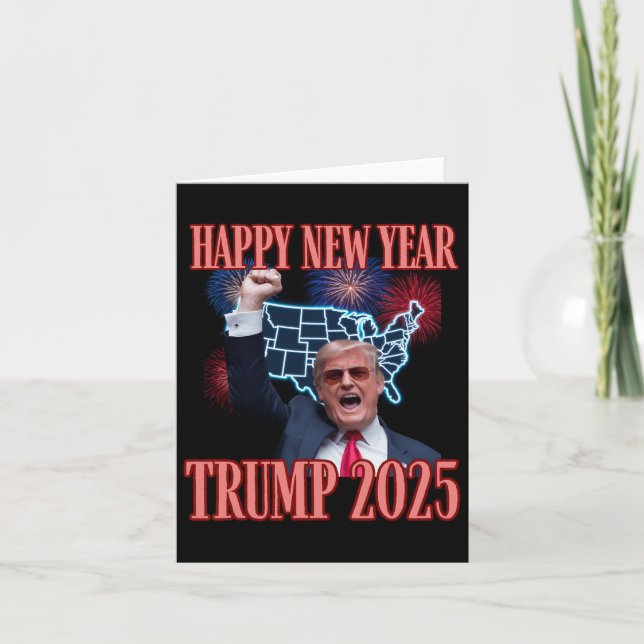 Tarjeta Sarcástico Trump Feliz Año Nuevo 2025 47º presiden (Anverso)