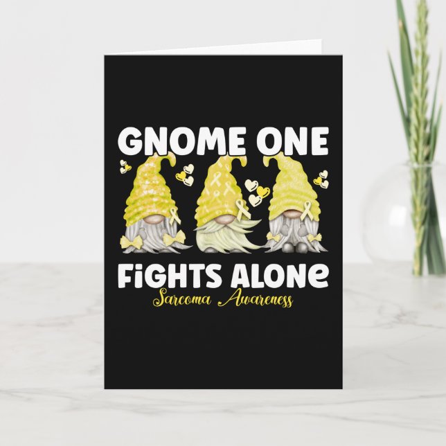 Tarjeta Sarcoma Cancer Awareness Yellow Gnome (Anverso)