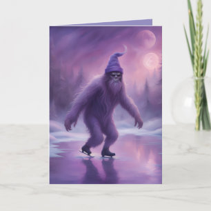 Tarjeta Sasquatch en hielo en púrpuras Solo porque