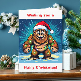 Tarjeta Sasquatch  Humor and Pun Personalized Christmas