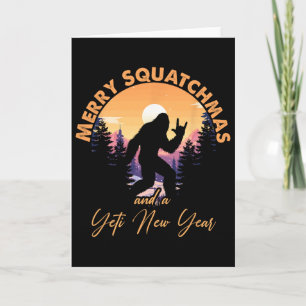 Tarjeta Sasquatch Santa Yeti Feliz Squatchmas Bigfoot Navi