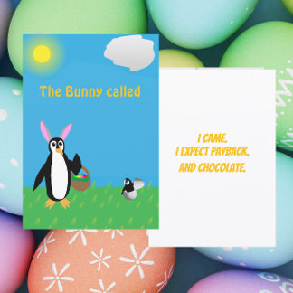 Tarjeta Sassy Penguin Easter Humor