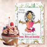 Tarjeta Sassy Snarky Funny Personalizado Cumpleaños<br><div class="desc">Esta hermosa tarjeta parece tan dulce pero el mensaje de adentro agrega un poco de sarcasmo a tu saludo :)</div>