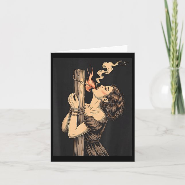 Tarjeta Satan Devil Hell Witch With Flames Cigarette Occup (Anverso)
