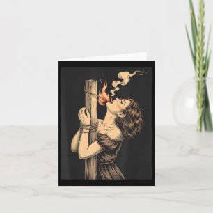 Tarjeta Satan Devil Hell Witch With Flames Cigarette Occup