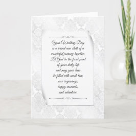 Tarjeta Satin Damask Boda religioso
