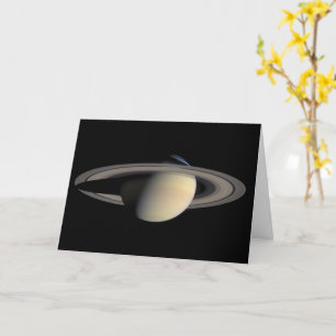 Tarjeta Saturno iluminado por el sol Planeta gigante gaseo