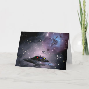 Tarjeta Saucer en el espacio