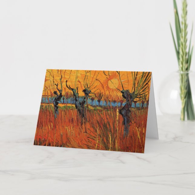 Tarjeta Sauces al atardecer de Vincent van Gogh (Anverso)