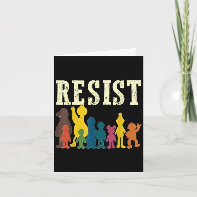 Tarjeta Save Resist Political Protest Rainbow Character Co (Anverso)