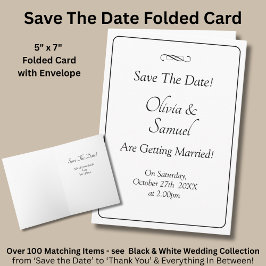Tarjeta Save The Date - Black & White with Infinity Scroll