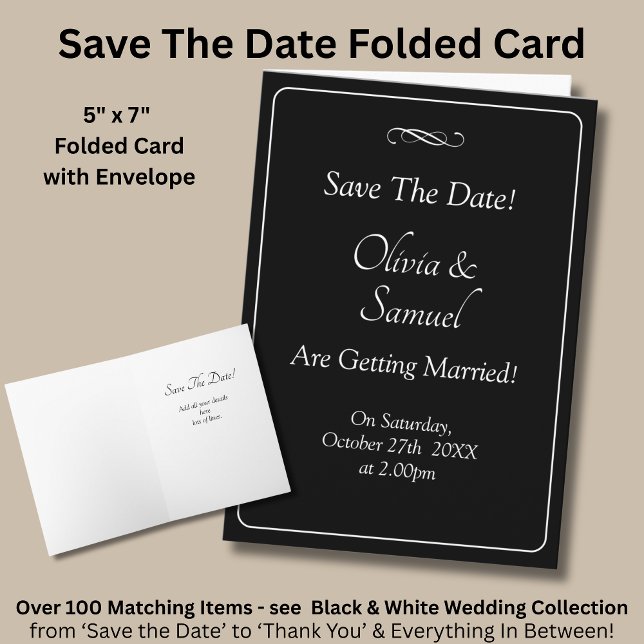 Tarjeta Save The Date - Black & White with Infinity Scroll (Subido por el creador)