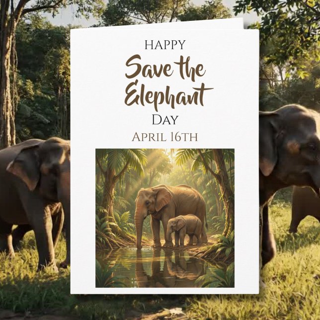 Tarjeta Save the Elephants | April 16th (Subido por el creador)