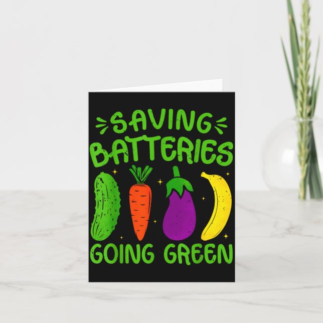 Tarjeta Saving Batteries Going Green Funny Inappropriate H (Anverso)