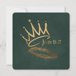 Tarjeta SAVIOR KING Elegante Navidades cristianos verdes