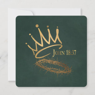 Tarjeta SAVIOR KING Elegante Navidades cristianos verdes
