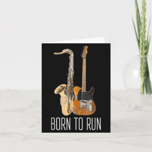 Tarjeta Saxofón de música vintage Born to Run Amp Guitarra