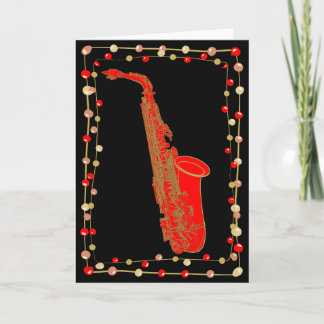 Tarjeta Saxofón de Navidad