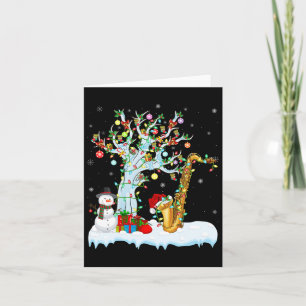 Tarjeta Saxofón Elemento de Navidad Iluminación del árbol 