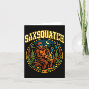 Tarjeta Saxsquatch Bigfoot Saxofonista Jazz Música Hum