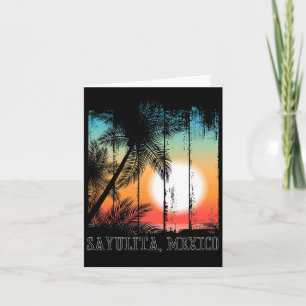 Tarjeta Sayulita Mexico Beach Palms Vacation Surf Sundown
