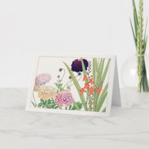 Tarjeta Scabiosa, Montbretia, por Tanigami Konan