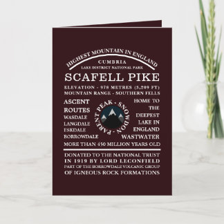 Tarjeta Scafell Pike, información sobre la Expedición a la