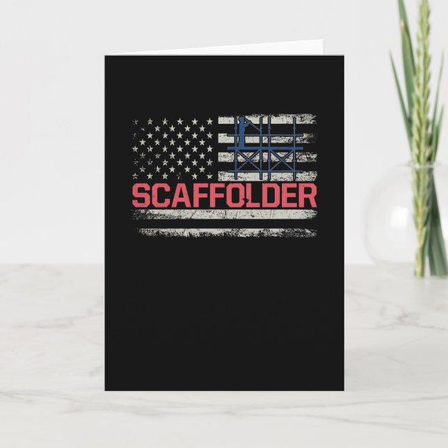 Tarjeta Scaffolder USA Flag Scaffolding Builder (Anverso)
