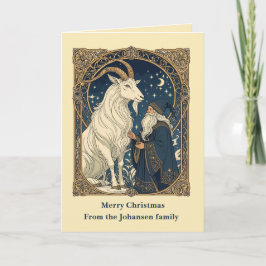 Tarjeta Scandinavian Julbocken Yule Goat and Jultomten