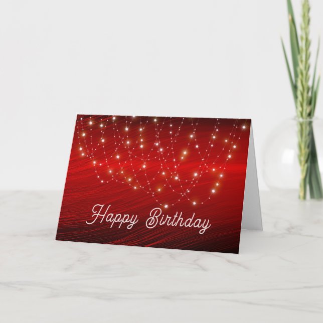 Tarjeta Scarlet Starlight Cascade Birthday (Anverso)
