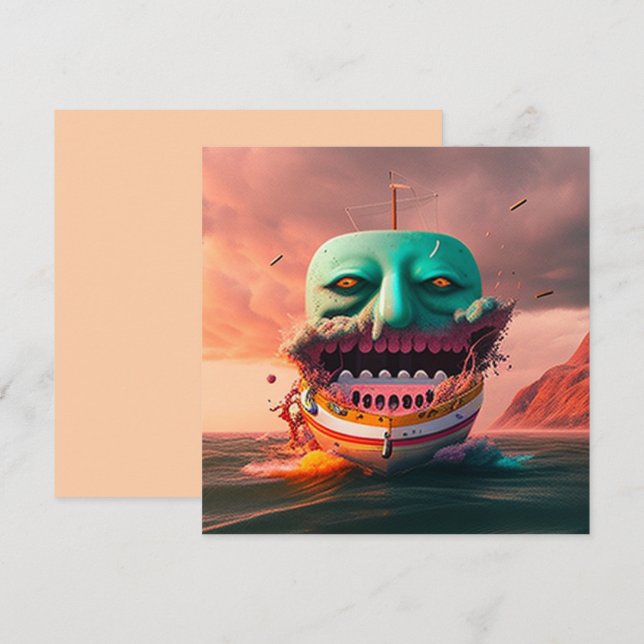 Tarjeta Scary Boat (Anverso / Reverso)