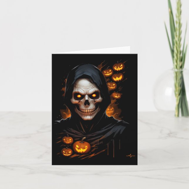 Tarjeta Scary Face Halloween Disstume T-shir (Anverso)